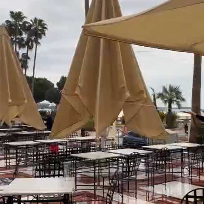 Nettoyage de terrasse d'hôtel